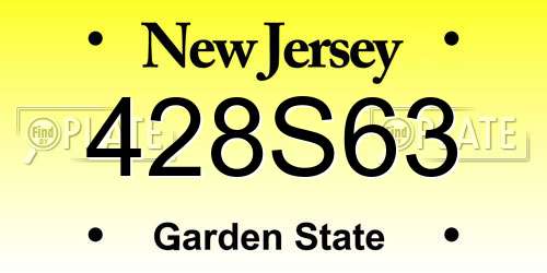 428S63 New Jersey License Plate