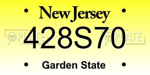 428S70 New Jersey License Plate