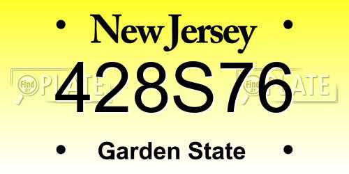 428S76 New Jersey License Plate