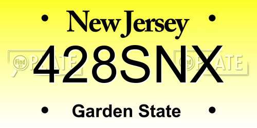 428SNX New Jersey License Plate