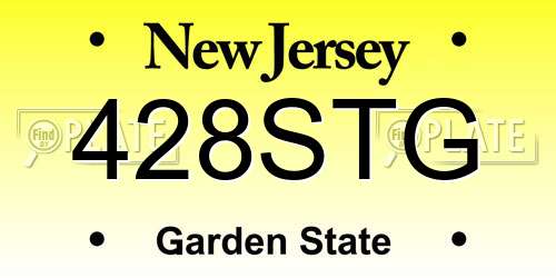 428STG New Jersey License Plate