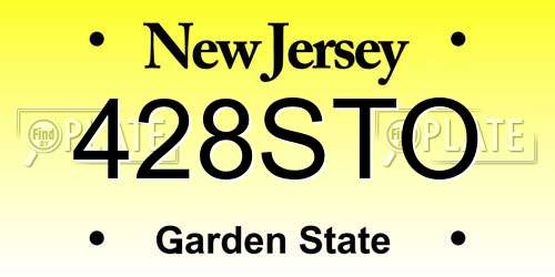 428STO New Jersey License Plate