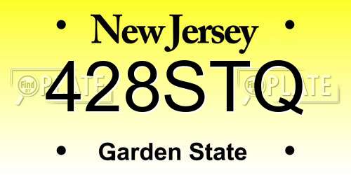 428STQ New Jersey License Plate