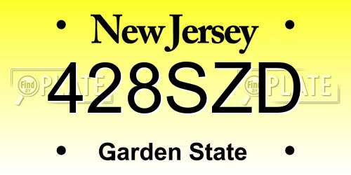 428SZD New Jersey License Plate