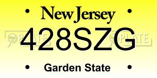 428SZG New Jersey License Plate