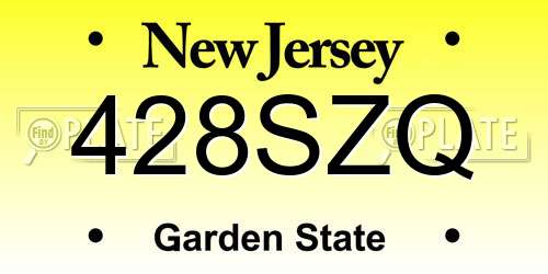 428SZQ New Jersey License Plate
