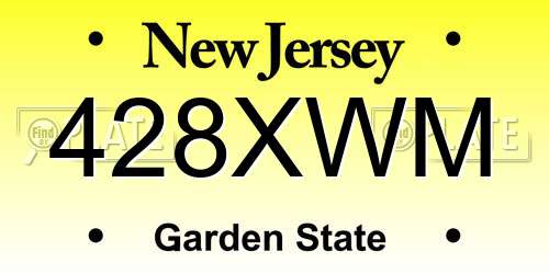 428XWM New Jersey License Plate
