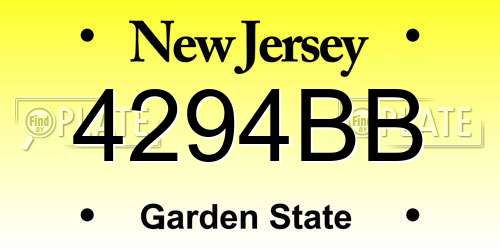 4294BB New Jersey License Plate