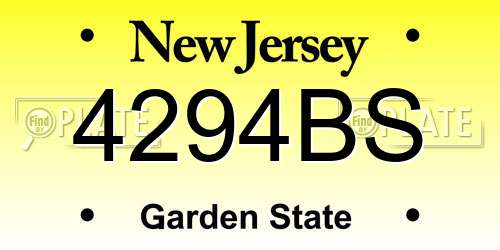 4294BS New Jersey License Plate
