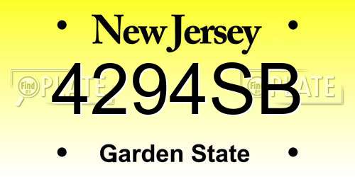 4294SB New Jersey License Plate