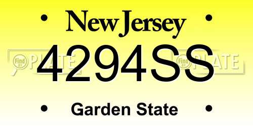 4294SS New Jersey License Plate