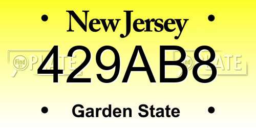 429AB8 New Jersey License Plate