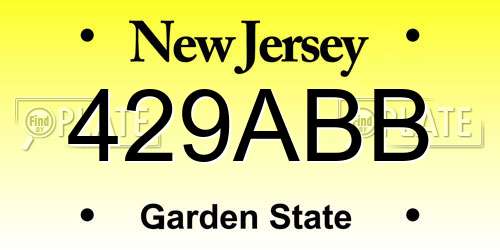 429ABB New Jersey License Plate