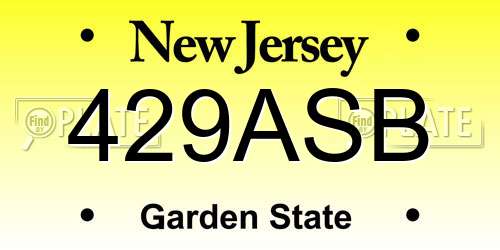 429ASB New Jersey License Plate