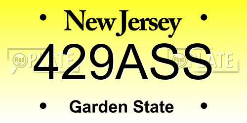 429ASS New Jersey License Plate