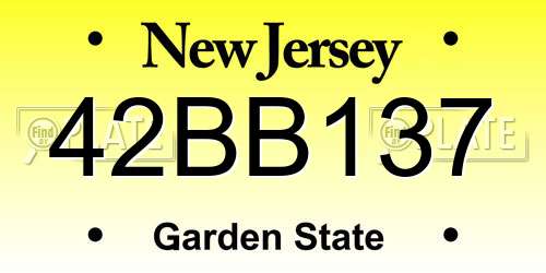 42BB137 New Jersey License Plate