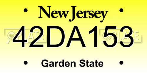 42DA153 New Jersey License Plate
