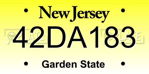 42DA183 New Jersey License Plate