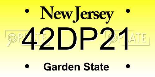 42DP21 New Jersey License Plate