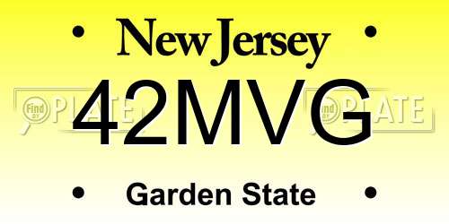 42MVG New Jersey License Plate