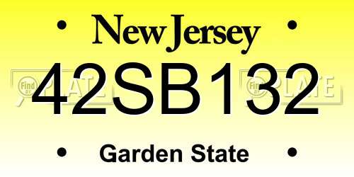 42SB132 New Jersey License Plate