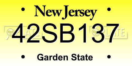42SB137 New Jersey License Plate
