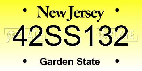 42SS132 New Jersey License Plate