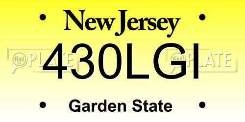 430LGI New Jersey License Plate