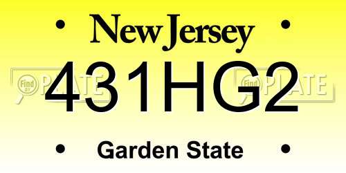 431HG2 New Jersey License Plate