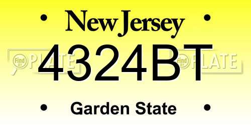 4324BT New Jersey License Plate