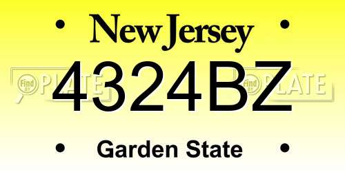 4324BZ New Jersey License Plate