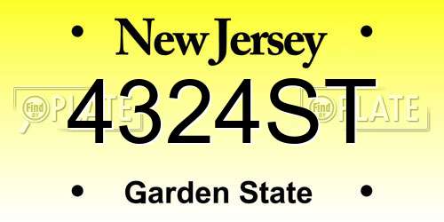4324ST New Jersey License Plate