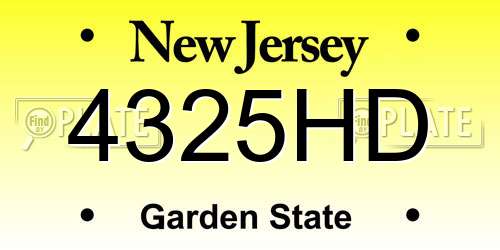4325HD New Jersey License Plate