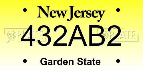 432AB2 New Jersey License Plate