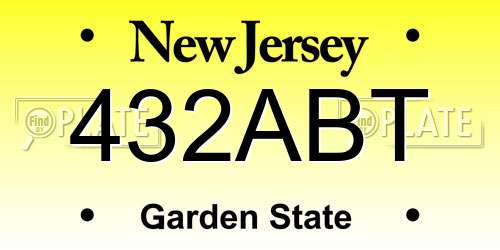 432ABT New Jersey License Plate