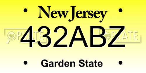 432ABZ New Jersey License Plate