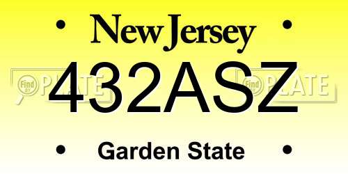 432ASZ New Jersey License Plate