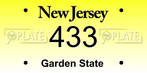 433 New Jersey License Plate