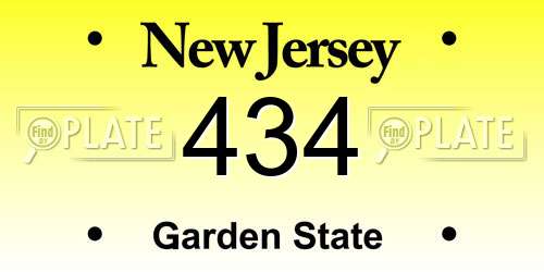 434 New Jersey License Plate