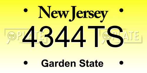 4344TS New Jersey License Plate