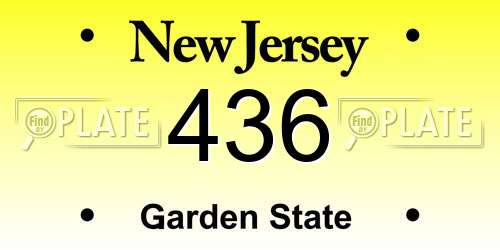 436 New Jersey License Plate