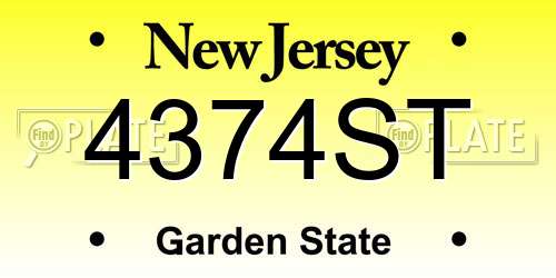 4374ST New Jersey License Plate