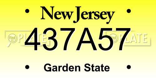 437A57 New Jersey License Plate