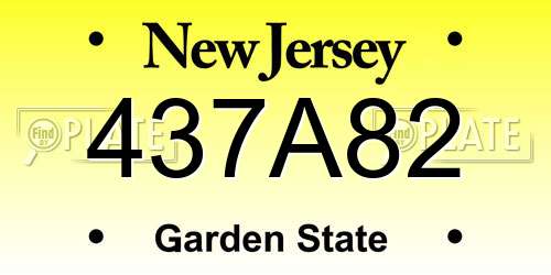 437A82 New Jersey License Plate
