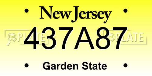 437A87 New Jersey License Plate