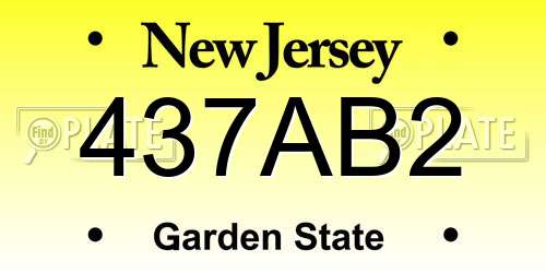 437AB2 New Jersey License Plate