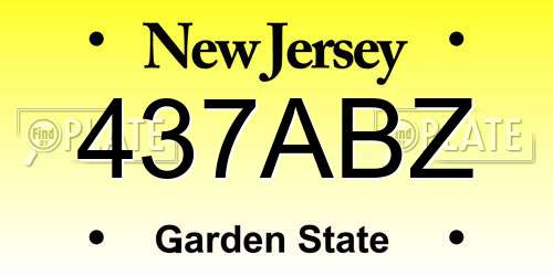 437ABZ New Jersey License Plate