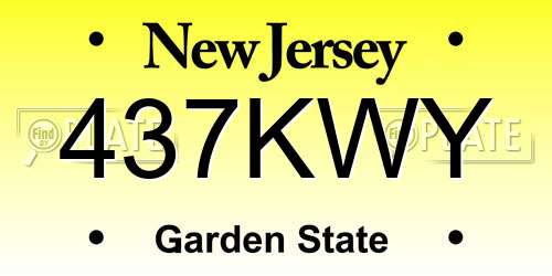 437KWY New Jersey License Plate