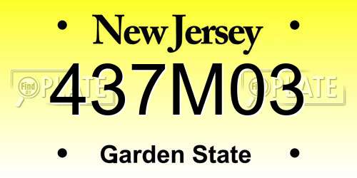 437M03 New Jersey License Plate