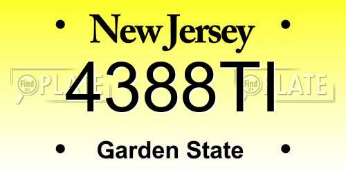 4388TI New Jersey License Plate